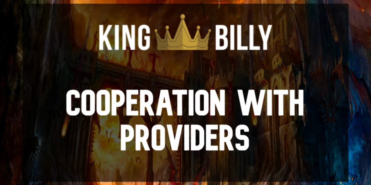 Which providers does the King Billy Casino cooperate with?